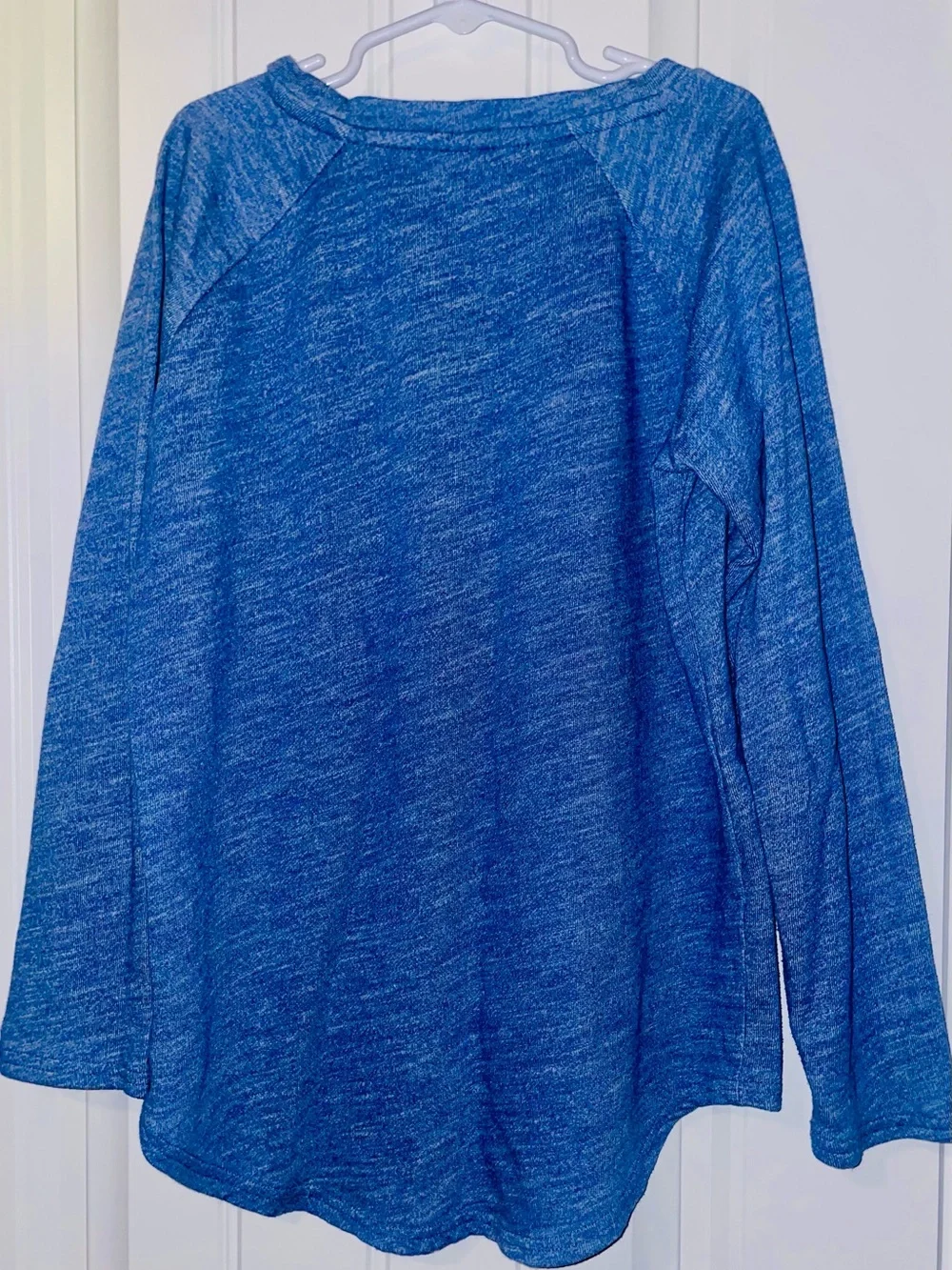 Old Navy Girls 10/12 Blue Tunic Sweatshirt Hi Low Hem Pouch Pocket